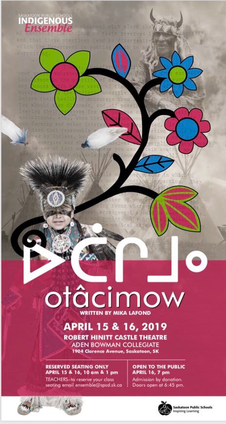 SPSDEnsemble's tweet photo. Very pleased to announce this years production written by @MikaLafond join us at @ABCSaskatoon for an amazing story! #culturalresponsiveprogramming #yxe #historyinthemaking https://t.co/jVHnqGU5HF