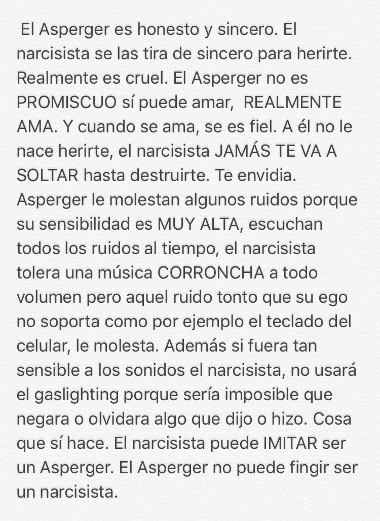 Carajo0's tweet photo. Claras diferencias entre síndrome o condición Asperger y Trastorno personalidad narcisista #Psicopatía #Psociopatía #Narcisista https://t.co/NyJFI7eH7p