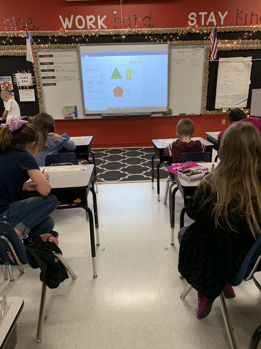 schoonoverLISD's tweet photo. Extended thinking using Odd One Out! @lead4ward @LampasasTCE @LampasasISD #gobeyondLampasas #gearingupTCE https://t.co/ZMIRMIbU7s
