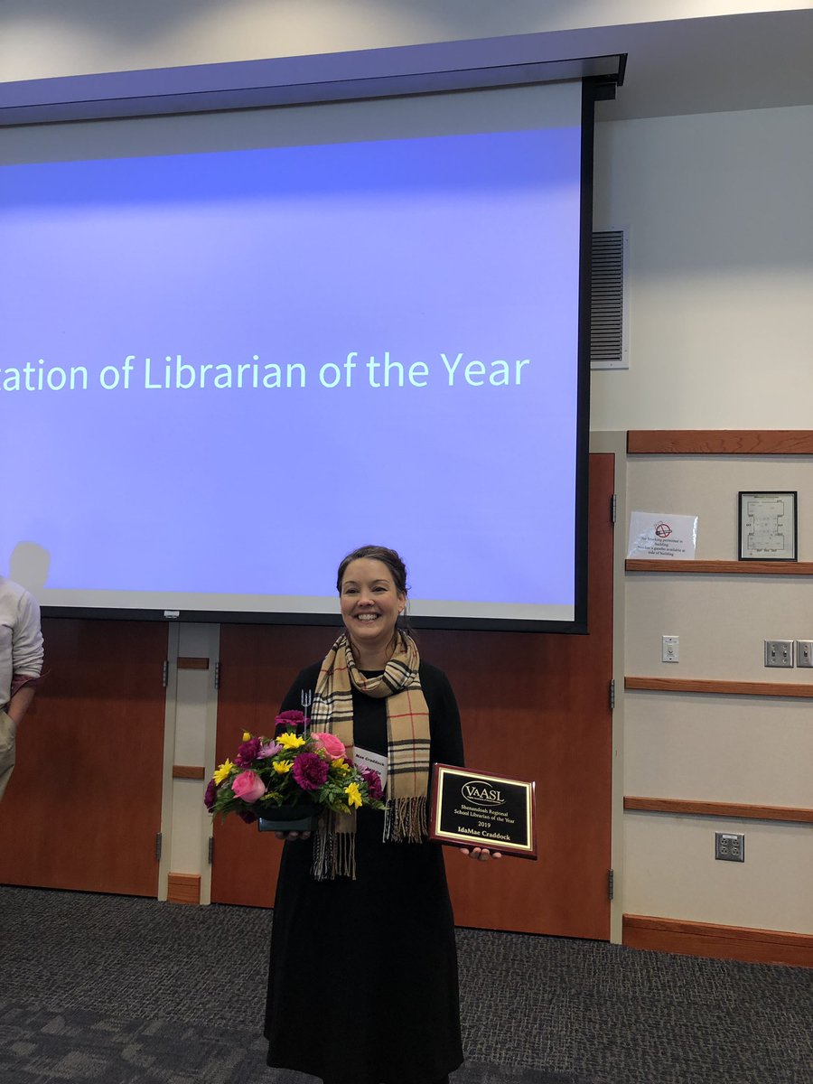 So proud of and excited for <a href="/imcraddock/">IdaMae Craddock</a> Librarian of Year for Shenandoah Region!