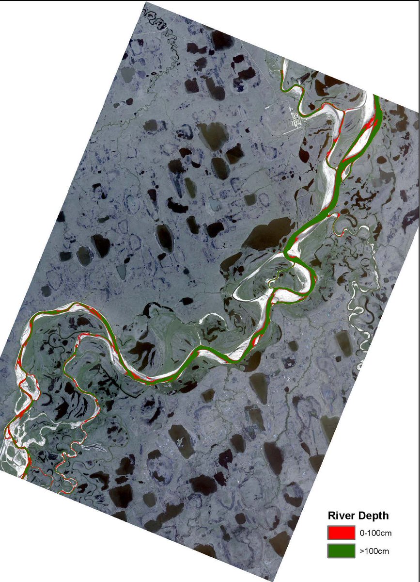 alaskaepscor's tweet photo. EPSCoR researcher Santosh Panda led a team that created a navigable depth map of the Colville River. Put it on a cellphone and you can use it to steer clear of shallow waters. You can find it, along with instructions, on our website.  #nuiqsut #colville https://t.co/JtpBaXRhqf