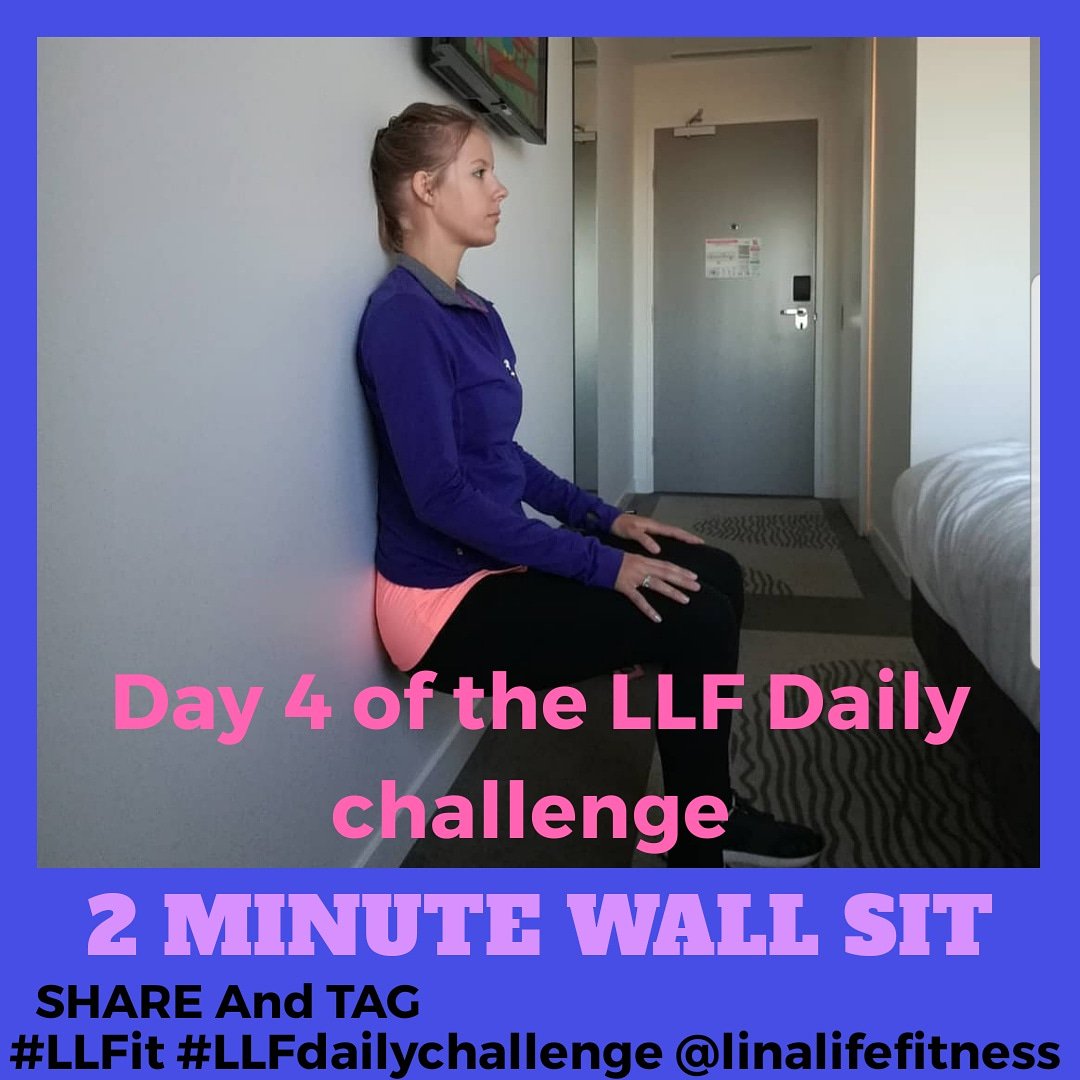 HalinaPrice's tweet photo. DAY 4 of the Daily Challenge.
Today's challenge is 2 minute wall sits.
#LLFit #LLFdailychallenge @linalifefitness 
#personaltrainer #fitness #workout #strong #muscle #fitnesslifestyle #healthylifestyle #active #energypro #training #exercise
#fitnessmotivation #fitnessjourney https://t.co/NpNRjrKoAg