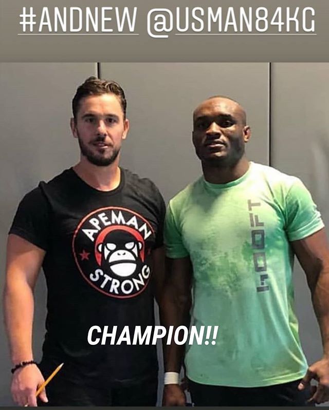 FightSci_I's tweet photo. FIGHT SCIENCE INSTITUTE extends congratulations to Kamaru Usman and Team @hardknocks365, Coach Henri Hooft and FSc-I's own Dr Corey Peacock. THE NEW UFC WELTERWEIGHT WORLD CHAMPION. https://t.co/b89rlj1vch https://t.co/0n9ZTXD80s