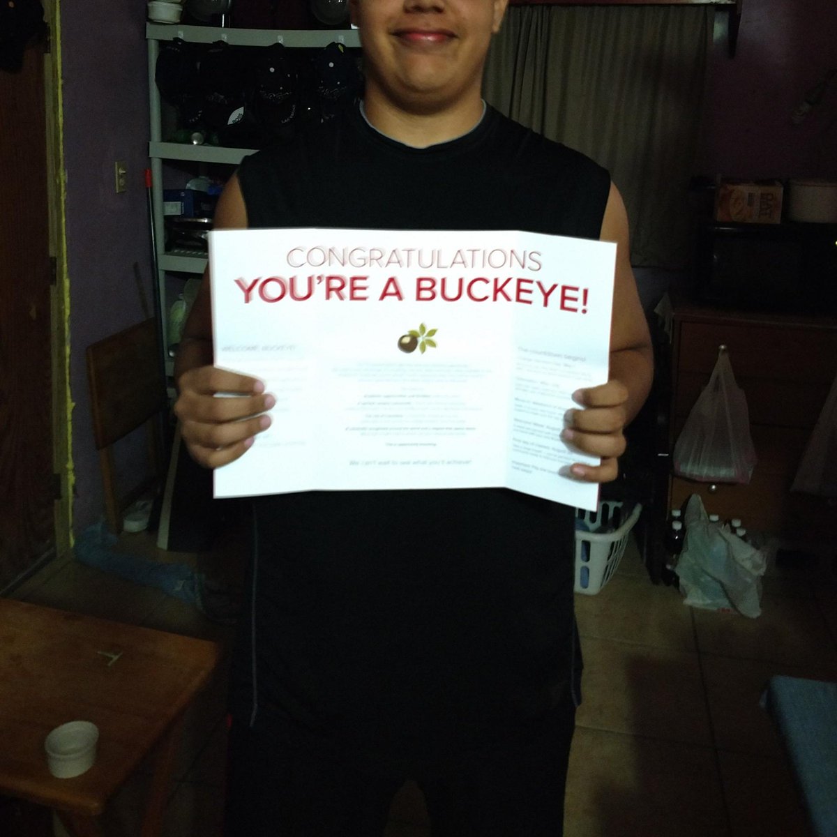 Gil_7588's tweet photo. It's been a tough week for me but I have to look at the positives. This one is for all my family and friends I love you guys. THE OHIO STATE UNIVERSITY.
#accepted2osu
#Buckeyes https://t.co/sIT5x9GsAR