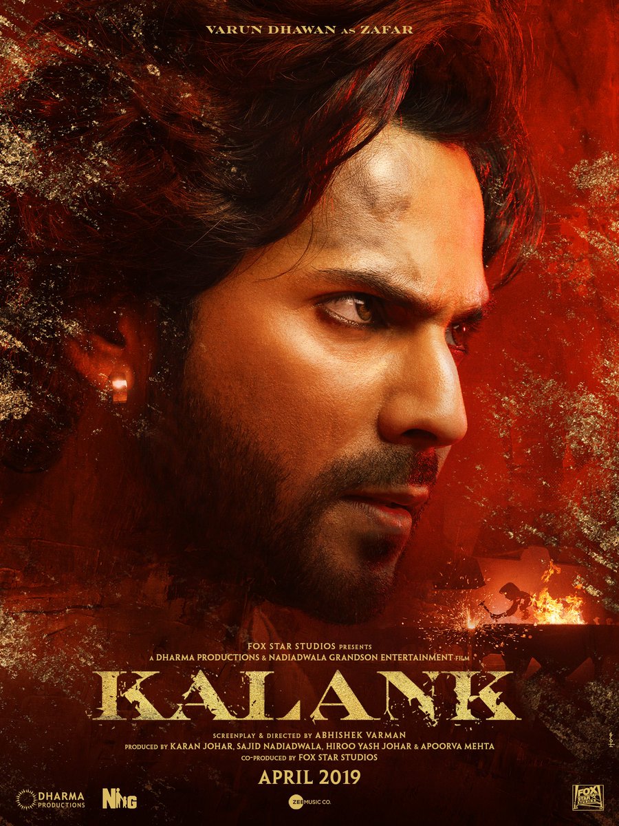apoorvamehta18's tweet photo. Presenting Zafar, the man with a fearless heart &amp; a soul on fire. @Varun_dvn #MenOfKalank #Kalank

@duttsanjay #AdityaRoyKapur @aliaa08 @sonakshisinha @MadhuriDixit @abhivarman @karanjohar #SajidNadiadwala @foxstarhindi @DharmaMovies @NGEMovies https://t.co/k56pBeakVf