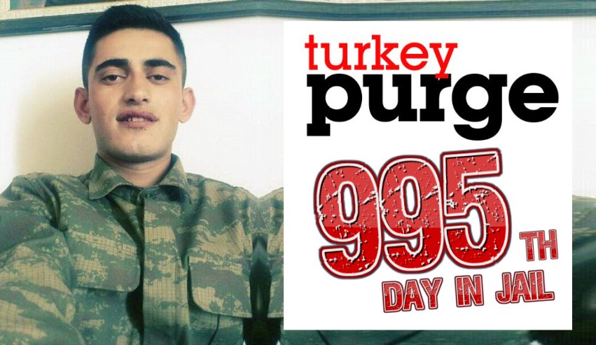 TurkeyPurge's tweet photo. Recep Delice, a 20-year-old enlisted soldier, is in the 995th day of his arrest in İstanbul's Silivri prison. 

He was sentenced to 17 years, 6 months in prison for "attempting to overthrow the Turkish gov't." Recep was in the 5th month of his mandatory military duty. https://t.co/MPxocNB4si
