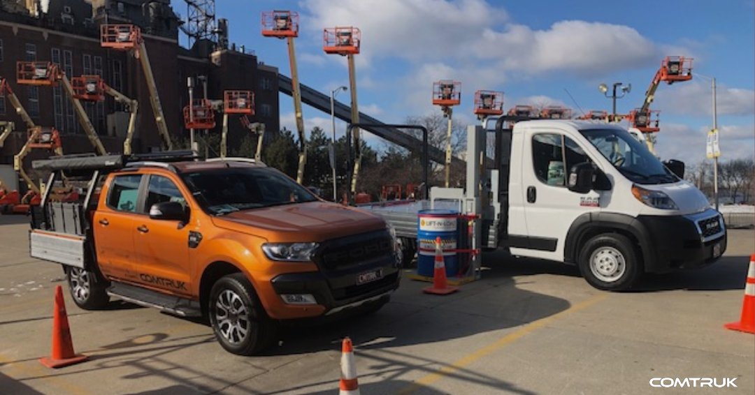ComtrukSUB's tweet photo. We're at The Work Truck Show in Indy giving you the chance to Ride-and-Drive the Ram ProMaster and Ford Ranger with a Comtruk bed. Come down to the Indiana Convention Centre, say hello, and learn how to transform your fleet in 2019. #worktrucks19 #indianapolis #fleet #fleets19 https://t.co/IxEfNVm5Go