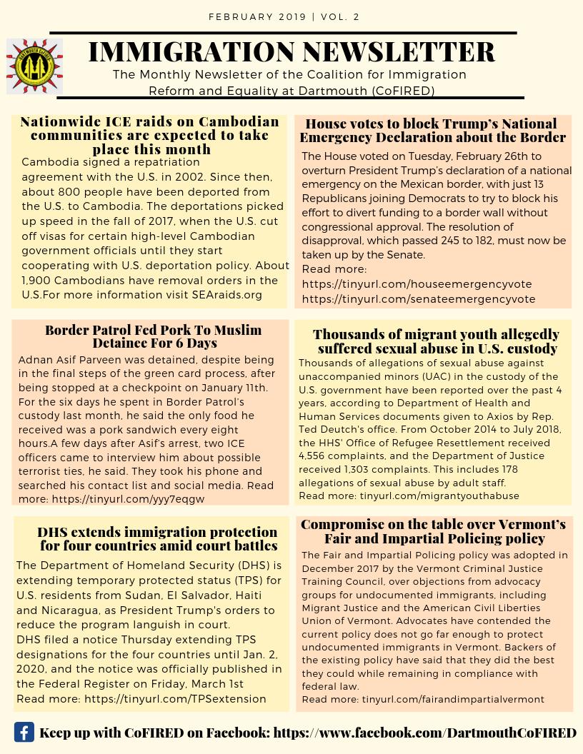 CoFIRED's tweet photo. Check out our Immigration Newsletter for the month of February! https://t.co/RECejztz1u