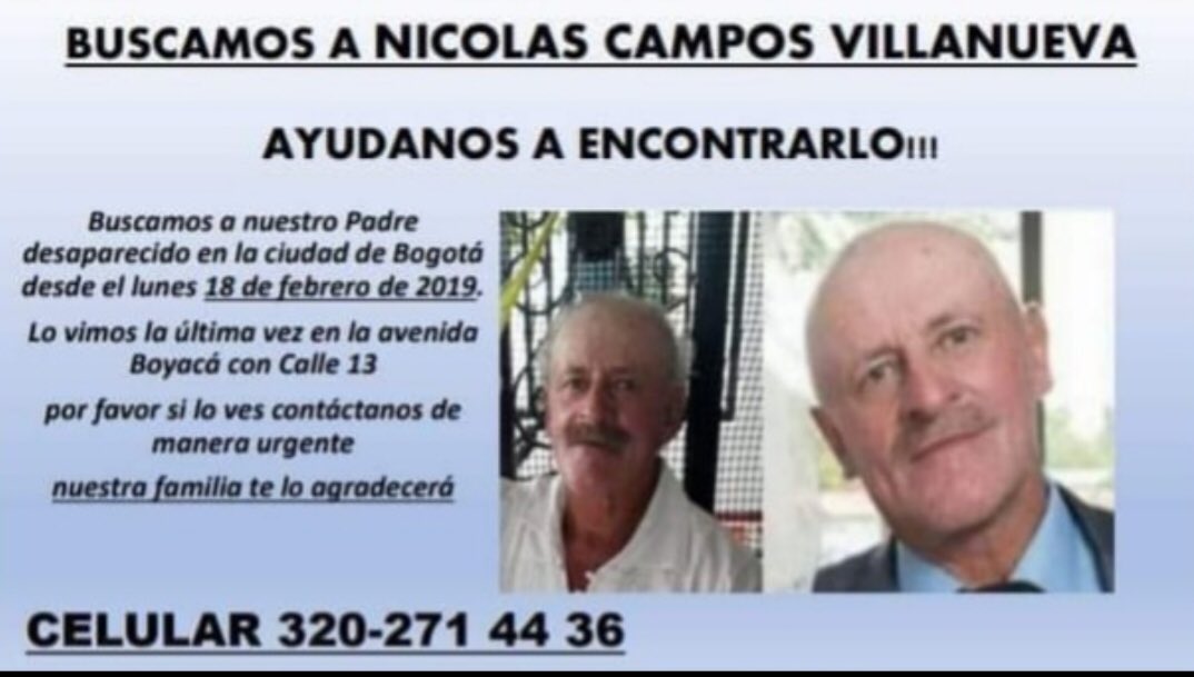 ZuluagaCamila's tweet photo. Me llega esta información. Si pudieran ayudarme a dinfundirla les agradecería. Hay una familia desesperada. https://t.co/Sk1PzBSJ9R