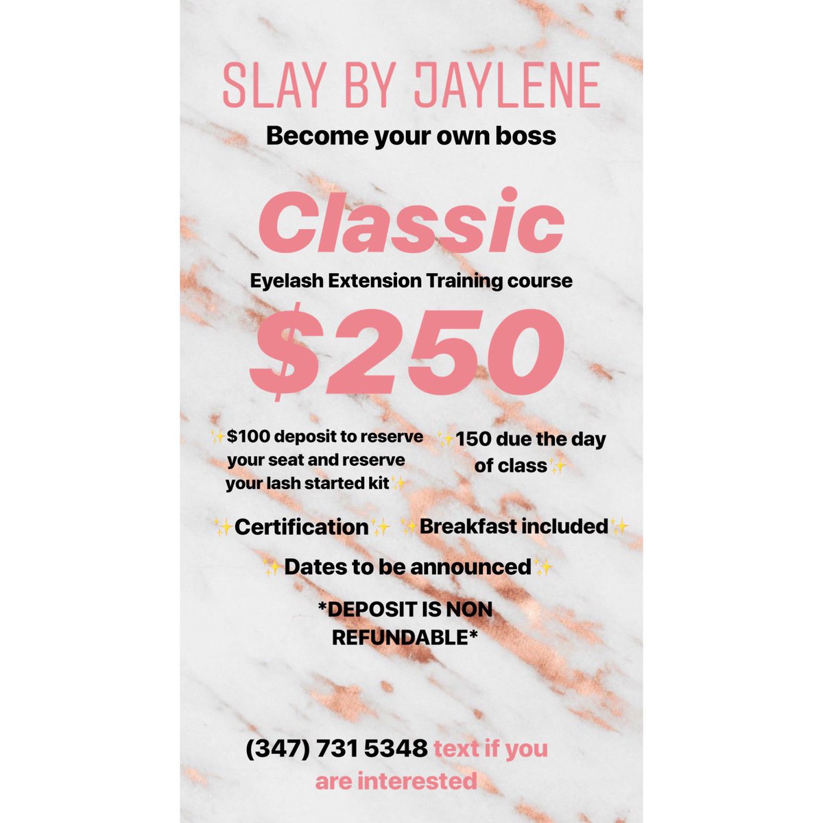 WANT TO BECOME A CERTIFIED LASH TECH! TEXT (347)731-5348 IF YOU ARE INTERESTED!!! 💛💛💛 @ slaybyjaylene @ jayylenee Instagram
#nyc #brooklyn #queens #harlem #bronx #nyclashtech #brooklynlashtech #queenslashtech #harlemlashtech #bronxlashtech #jerseycitylashtech #nyclashclass