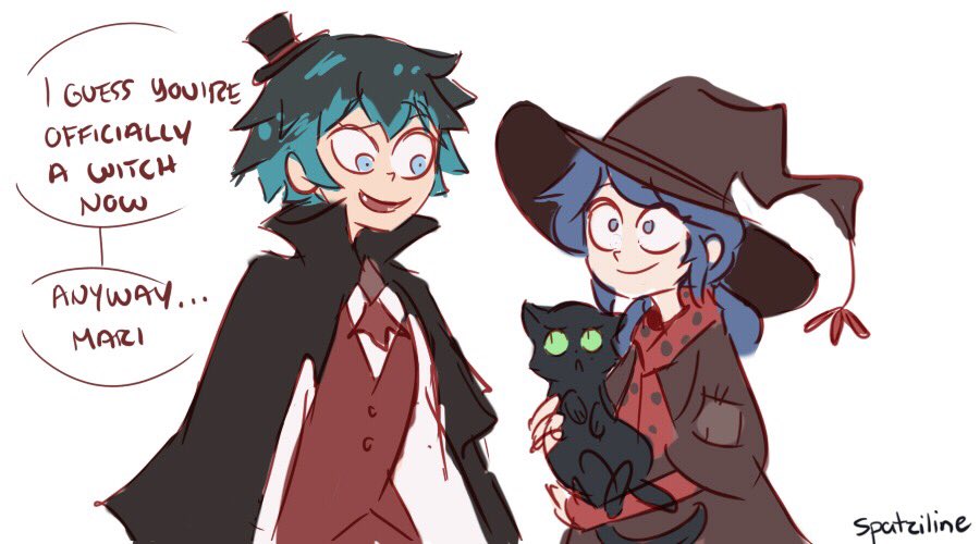 Jealous cat (This is a #MiraculousLadybug Halloween AU!) 