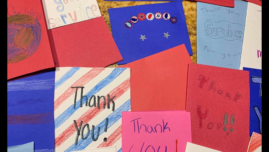 A big shout out to Paige Sawyer, a 4th grader who organized a Pack up Party for our Troops. Thank you for encouraging our fifth grade class to make cards at recess to help you to make the world a better place. We ❤️ being a small part of your amazing vision. @wedgwoodwtps