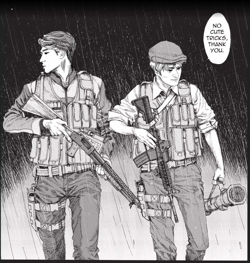 ash on X: @Elesteria introduced me to the manga Ajin and this happened.  Its Mingi and Seonghwa from ATEEZ as Tanaka and Satou from Ajin. Yeeep.  t.coWd3793CwQW  X