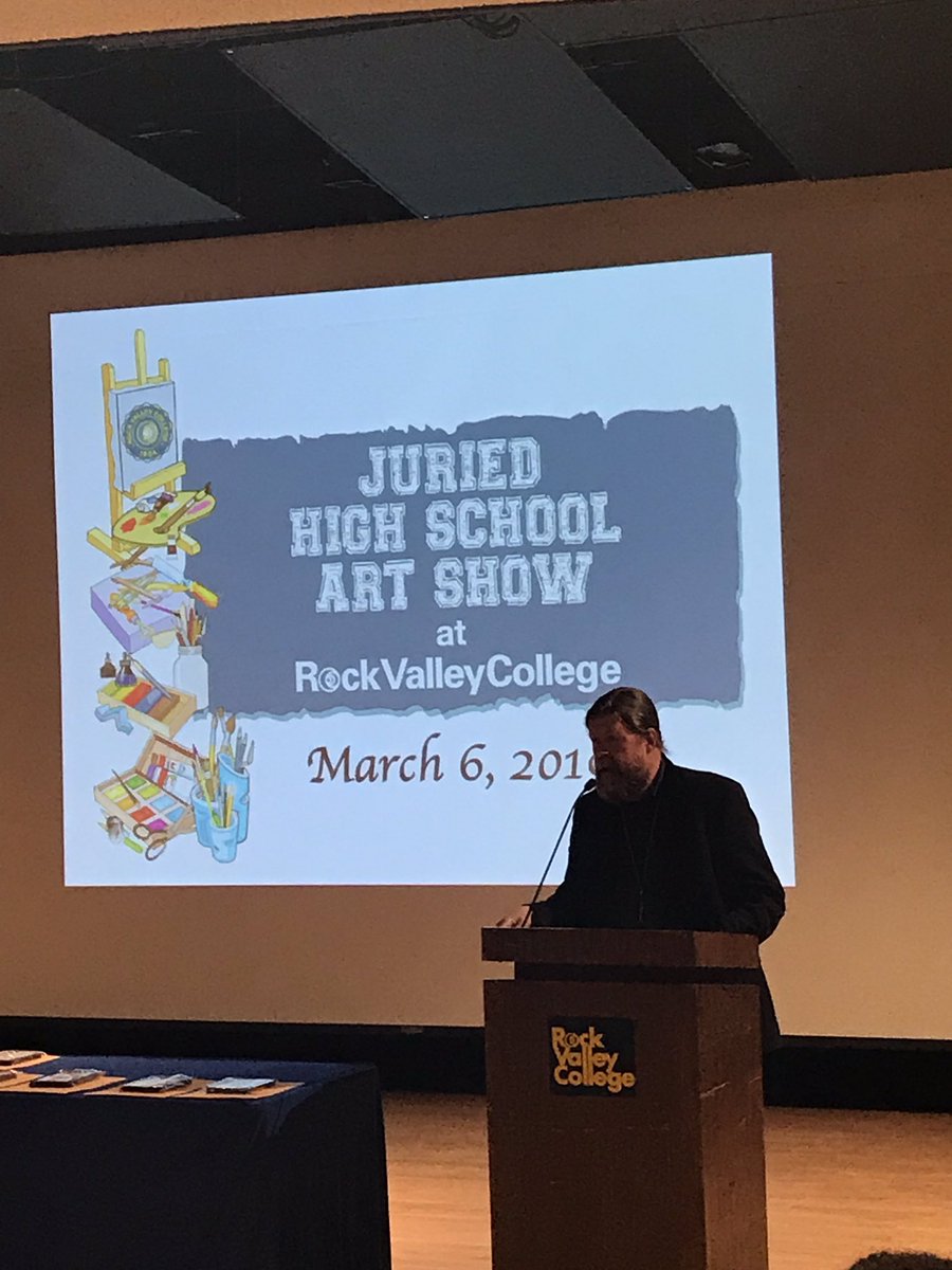 Rock Valley College HS art show was great tonight! WHS came away with 2 awards out of 300 pieces on display🎉 Yay, Olivia &amp; Brooklynn! #hsart