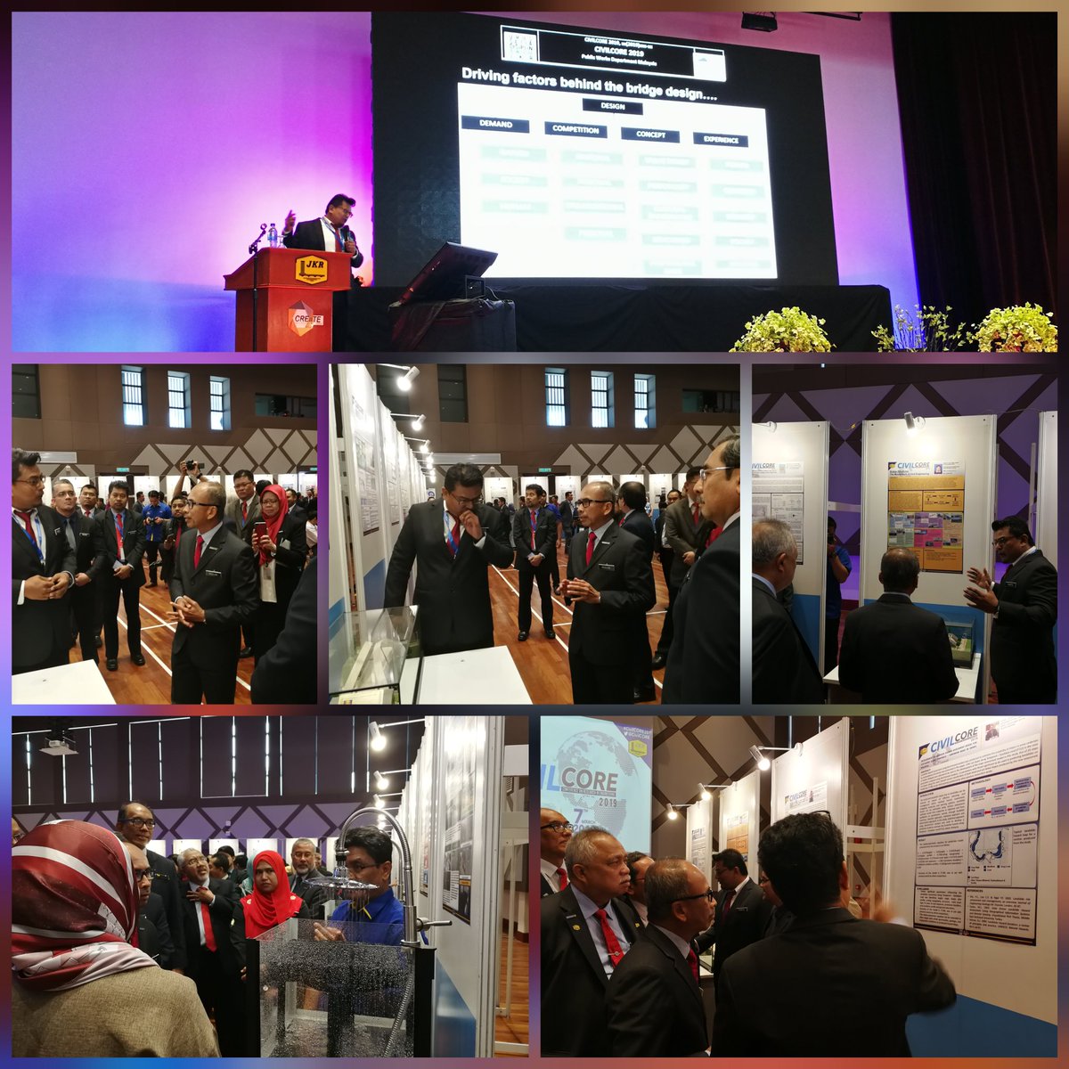 Buat julung kalinya Urusetia Disiplin Awam <a href="/JKRMalaysia/">JKR Malaysia</a> menganjurkan Persidangan Kejuruteraan Awam CIVILCore 2019. Dirasmikan oleh KPKR <a href="/RoslanMdTaha/">Roslan Md Taha</a> menampilkan pembentangan 10 kertas kerja dan 20 poster kejuruteraan awam. Merupakan medan mencungkil pemimpin JKR masa hadapan.