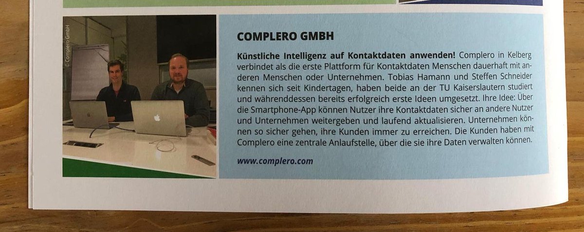 Made in #Eifel! We're proud to push innovation further from where our founders are from - with the best possible infrastructure &amp; access to great partners. 
Perfect conditions to finally get #ContactDataManagement to the 21st century! #Complero #DigitalContactData #EifelStarter