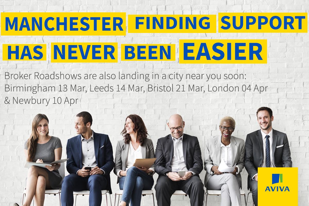 AvivaBrokerUK's tweet photo. Good Morning - can't wait to see brokers from across the north west this morning at our Manchester #BrokerRoadshow 2019. Events are all across the UK - speak to your Aviva Sales Manager to find out more. #onyourside https://t.co/LiD78p2Byq