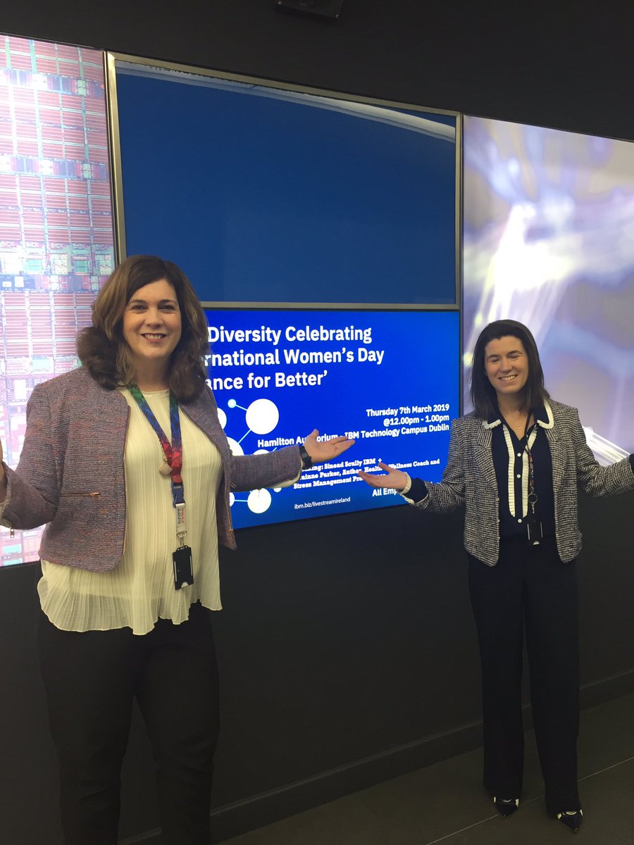 SineadScully's tweet photo. Looking forward to celebrating International Women’s Day in IBM today. Especially looking forward to hearing @ParkerGrainne talk about Balance and how we can incorporate in our lives. #BeEqual, #BalanceForBetter #IWD2019 https://t.co/OOYl9SktfQ