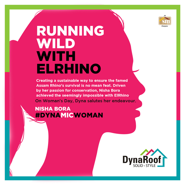 DynaRoofIndia's tweet photo. Creating a sustainable way to ensure the famed Assam Rhino’s survival is no mean feat. Driven by her passion for conservation, NISHA BORA achieved the seemingly impossible with ElRhino. On Woman’s Day, DYNA SALUTES THIS DYNAMIC WOMAN.
#DYNAMICWOMAN #womensday #womensday2019 https://t.co/DmIg3tcNKZ