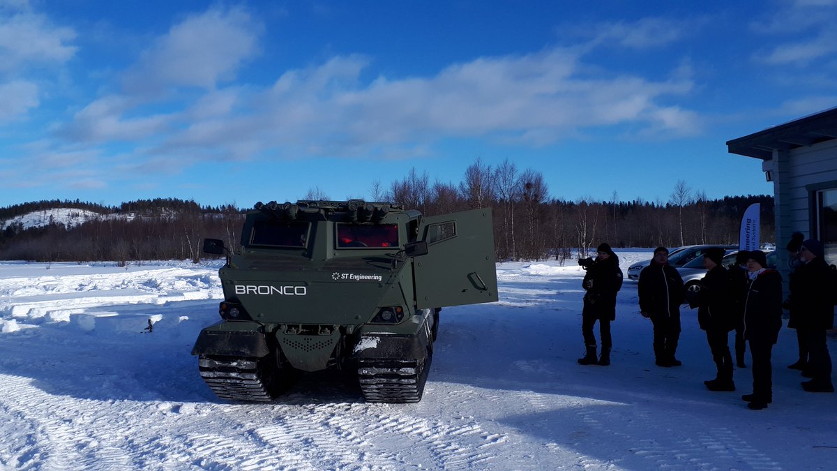 DPMHAUS1's tweet photo. ST Engineering’s #BRONCO3 undergoing snow mobility trials at the Millbrook-owned Ivalo test facility in Lapland, Finland. https://t.co/ZrRbiYuE70 https://t.co/h2yKq4JKin