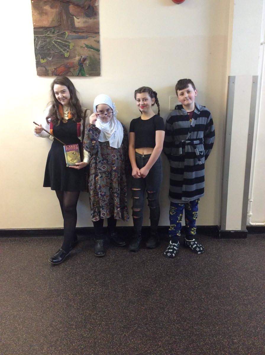Hermione, Miss Honey, Wednesday and the boy from the Polar Express visits the ARC this morning. #WorldBookDay2019