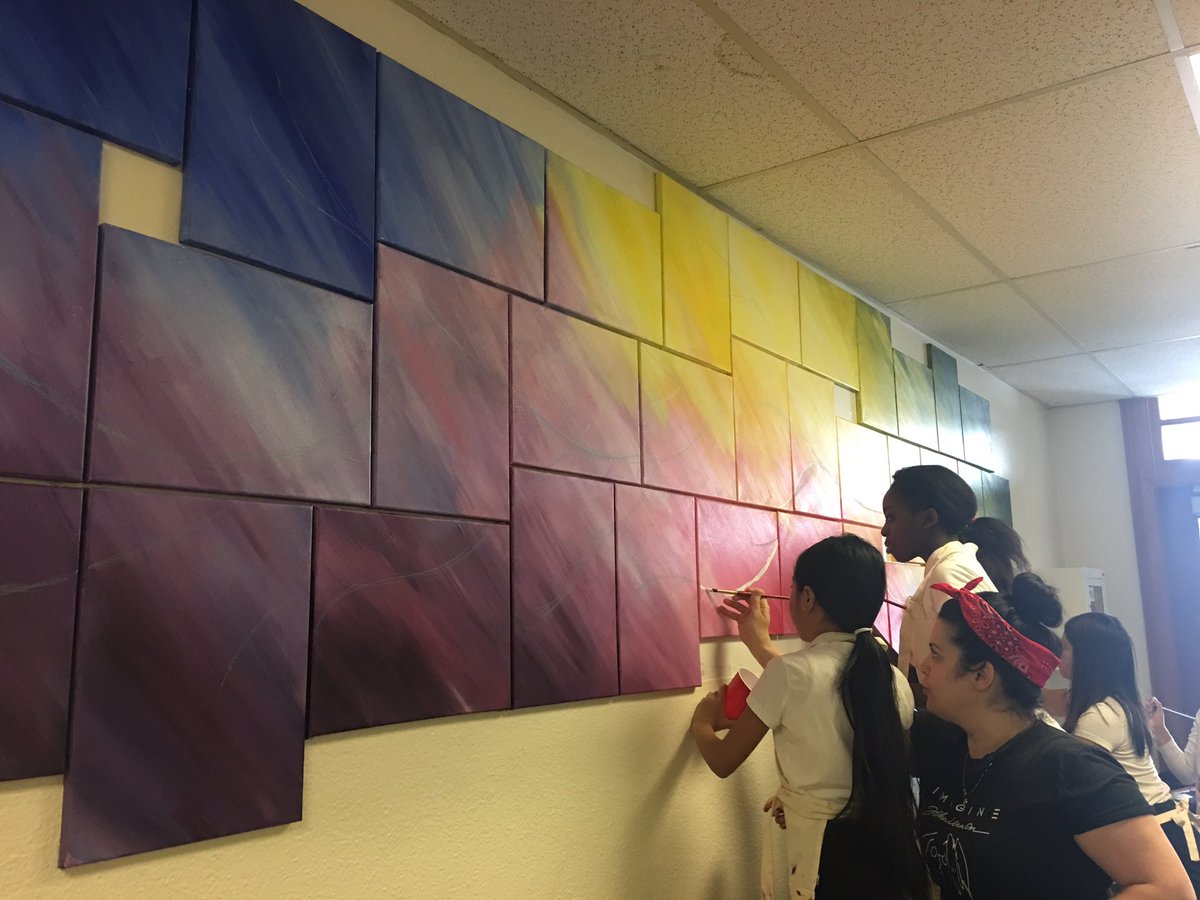 StBernardsTCDSB's tweet photo. A gift to our children must be two things: one is roots &amp; the other is wings.  Bringing beauty to the front foyer. Amazing job by this talented team! 👏🏻👏🏻👏🏻👍🏼🙏🏻@Toomuchglue and our Liturgical Committee #TCDSBelong 🐻♥️ https://t.co/Pj5SQn8H0q