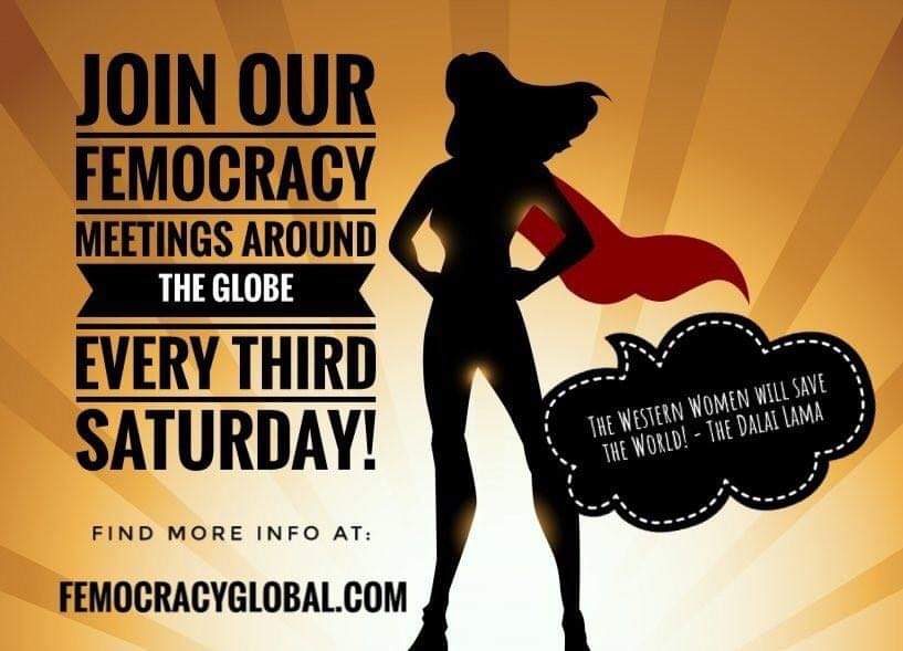 FemocracySpain's tweet photo. Únase a nuestras reuniones de Femocracia en el mundo. Cada tercer sábado del mes.
@FemocracySpain
@FemocracyNYC
@FemocracyAMS
@FemocracyCanada
@FemocracyHousto
@FemocracySydney
@FemocracyUK
@FemocracyNC
@FemocracyH
@FemocracyUtah
@femocracyglobal
#Femocracy
#FemocracySpain https://t.co/NmFJ4Sut9c