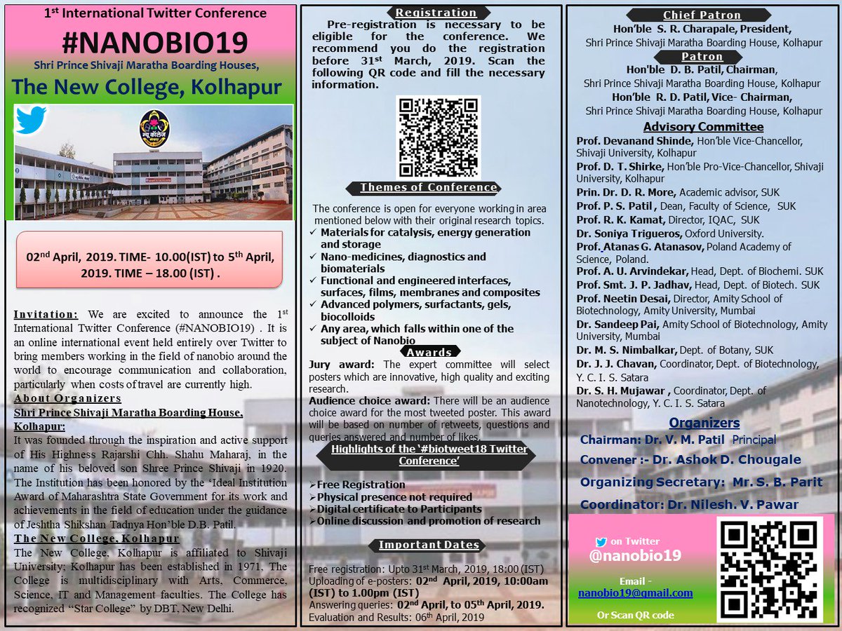 nanobio19's tweet photo. We welcome the all researcher from the field of nanobio to take part in this event. https://t.co/3GgtxOYufx