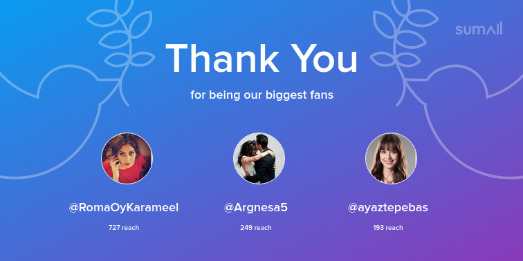 turkishfantasy's tweet photo. Our biggest fans this week: @RomaOyKarameel, @Argnesa5, @ayaztepebas. Thank you! via https://t.co/QY47E0PlL2 https://t.co/5owyUA1OAe