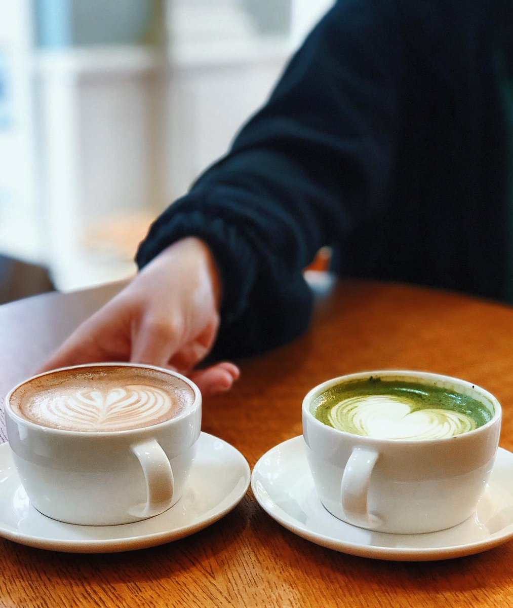 Introducing our spring offering: NEW Vanilla Matcha Tea Latte & Coconut Mocha! 🌱🥥 Both drinks available dairy free. #York #ConeySt #Starbucks #LatteArtHeroes #Matcha #Coconut #Spring