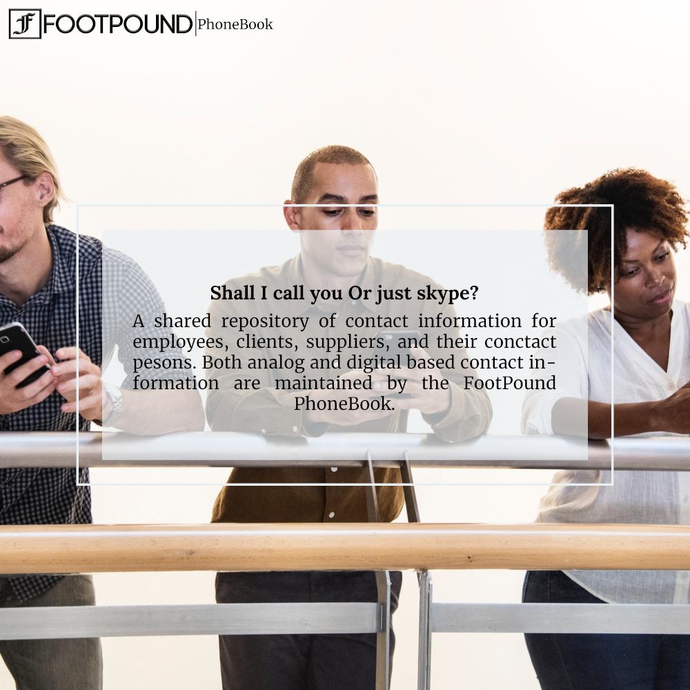 FootPoundERP's tweet photo. #Mabotse #FootPound #SaaS #ERP #PhoneBook Module is a shared module for managing contact details of everyone in the system.
https://t.co/tzOy3M5KEY https://t.co/xA4IQ1mXjU