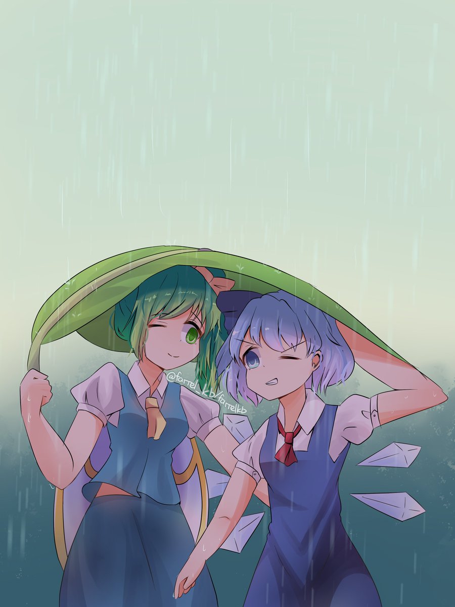 Farrelkabeh Cirno And Dai In The Rain 東方project 東方 チルノ 大妖精 Farrelkabeh Cirno And Dai In The Rain 東方project 東方 チルノ 大妖精