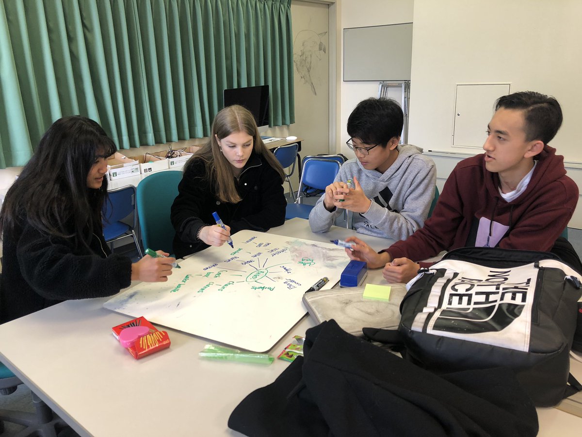 edtechlee's tweet photo. Brainstorming by word association! The Grade 9 kids are in the Investigate part of their final unit—the Start Up unit. 

We are going from idea -> prototyping -> product -> packaging &amp; marketing. 

#CAinspires https://t.co/4kJUMsqfGG