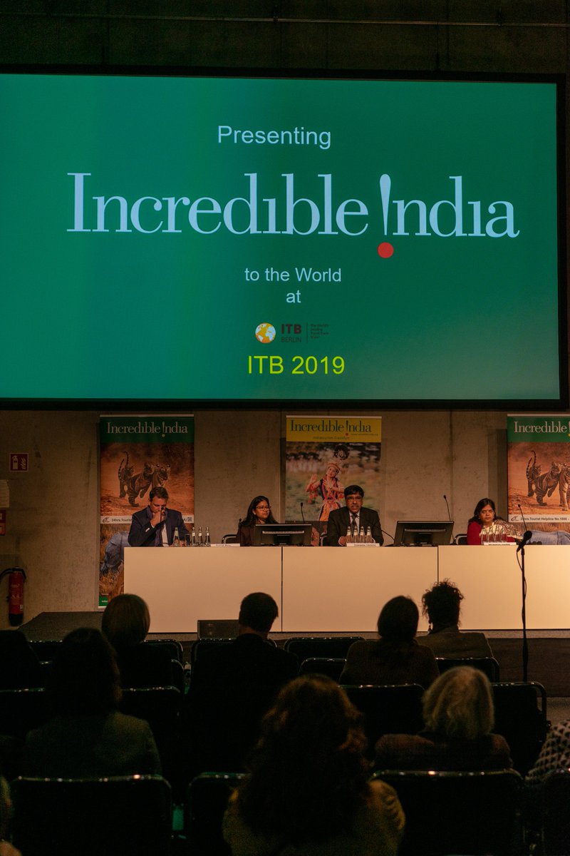 incredibleindia's tweet photo. Highlights from the press conference addressed by India Tourism officials at @ITB_Berlin 2019. #ITBBerlin #IncredibleIndia https://t.co/pKGhVYYGTd