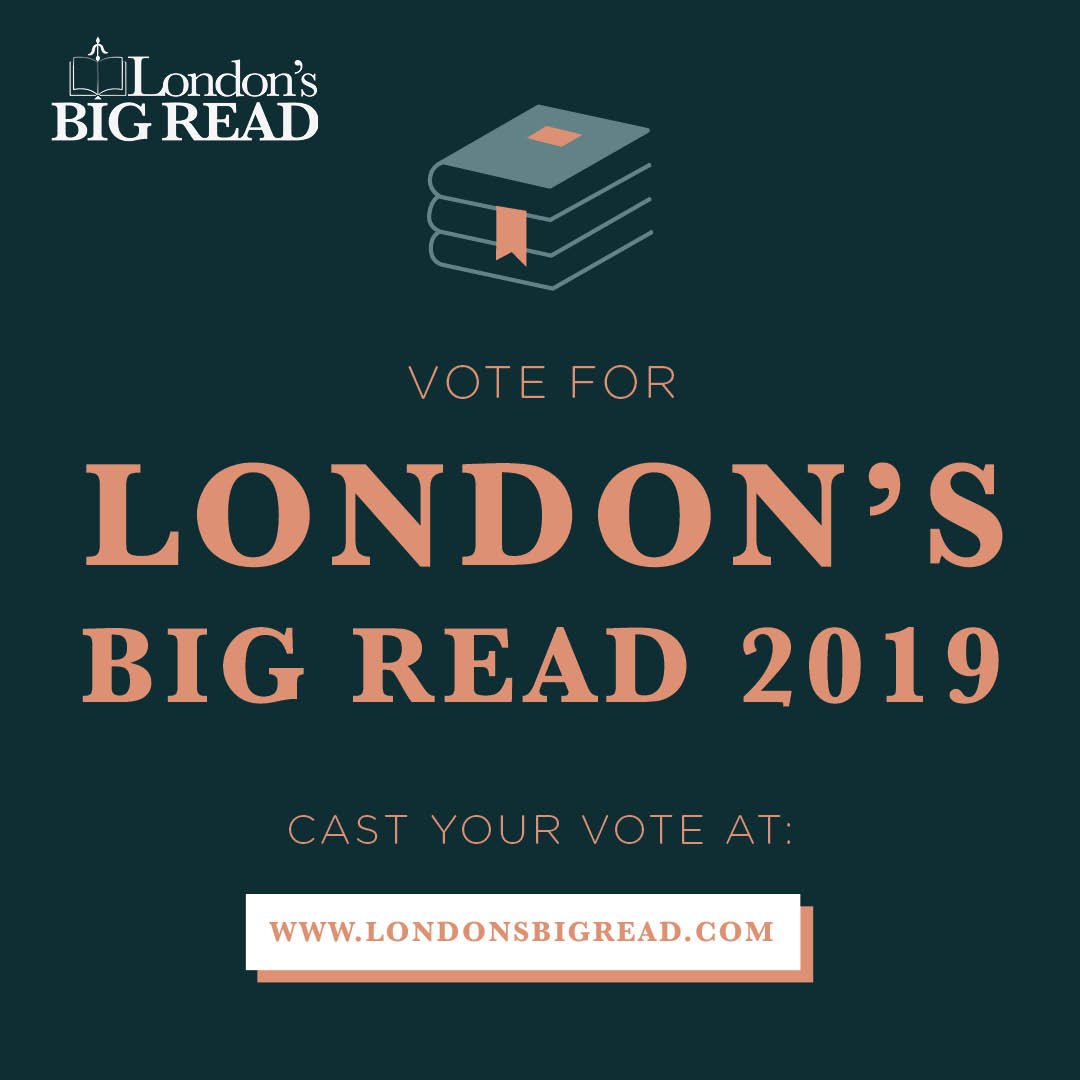 ElizabethDucie's tweet photo. Vote for your BIG READ of 2019 #READSHAREVOTE #LONDONSBIGREAD #LBR19. 14 shortlisted authors invite you to read their books, share your reviews & vote for London’s BIG READ of 2019! You have from today, #WorldBookDay, to 30th June to take part: https://t.co/y305oyReuv. https://t.co/7kwMdyYVrM