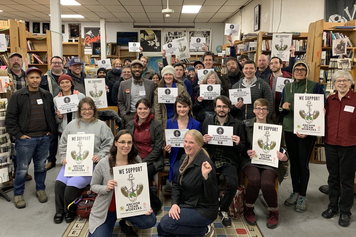TacomaDSA's tweet photo. Tacoma DSA stands in solidarity with striking UE locals 506 & 618 against @WabtecCorp, and also with @AnchorUnionSF fighting for a union at @AnchorBrewing in San Francisco #Solidarity4UE #EndCorporateGreed @ueunion @DSA_SF #AnchorUnion #AnchoredInSF #EverybodyOrganize https://t.co/Y8jqRCEvX3