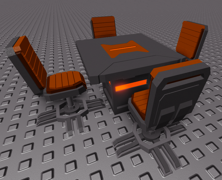 Tinnytiny123's tweet photo. #RBXDev #RobloxDev Space station chairs, and table. https://t.co/RcmGXijfRM