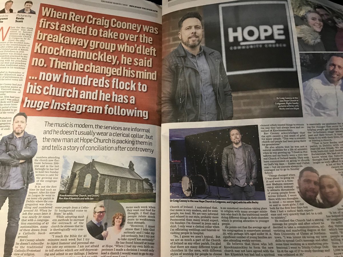 There is even more <a href="/craigcooney/">Craig Cooney</a> inside the <a href="/BelTel/">Belfast Telegraph</a> - great article about a thriving church - average age around 30 and 25% aged under 18. God is on the move. Exciting to read stories of hope and transformation.