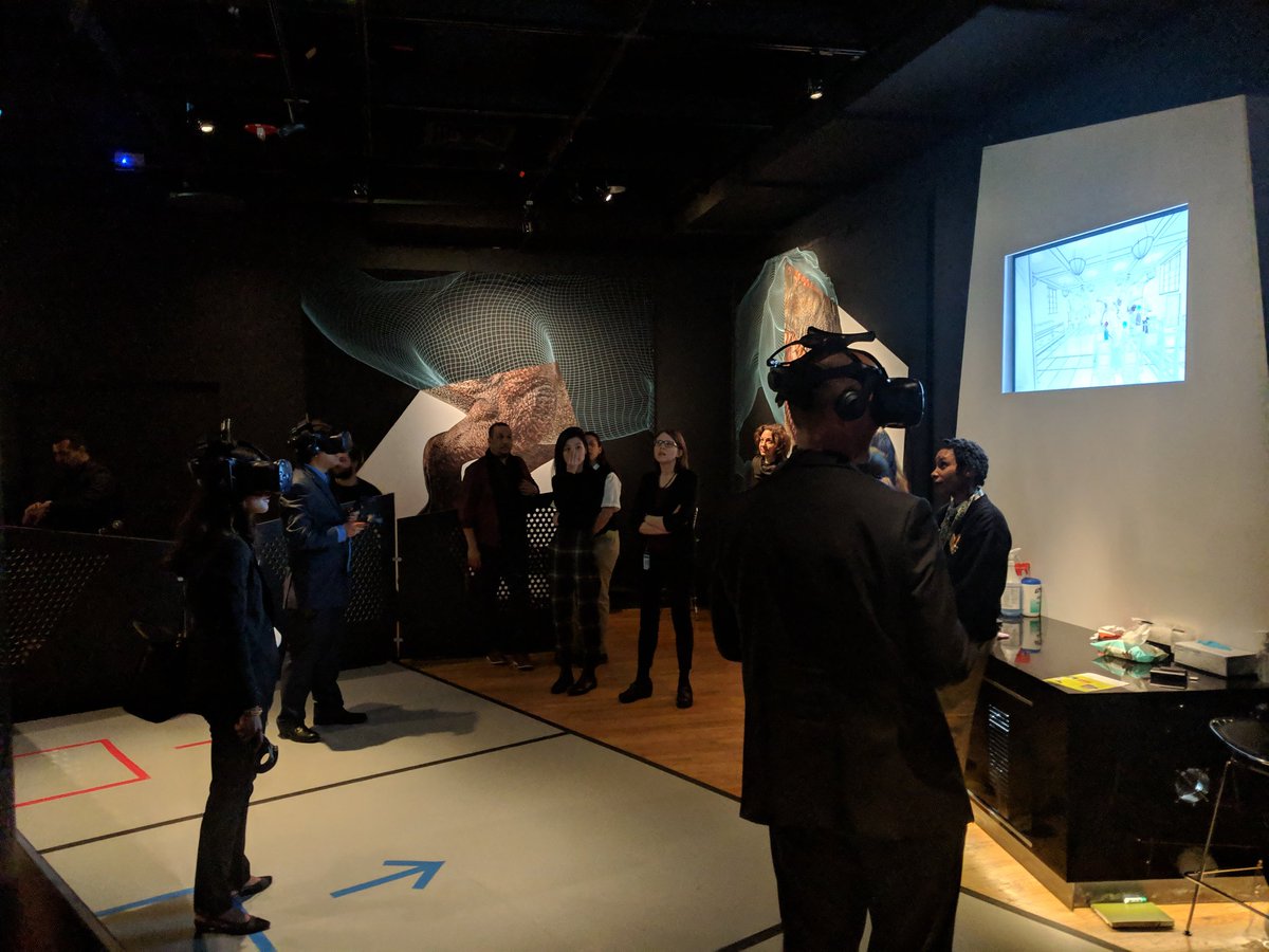 from Tues night's vip event <a href="/AMNH/">American Museum of Natural History</a> T.rex in #VR (opens Monday) #vivearts <a href="/htcvive/">HTC VIVE</a>
