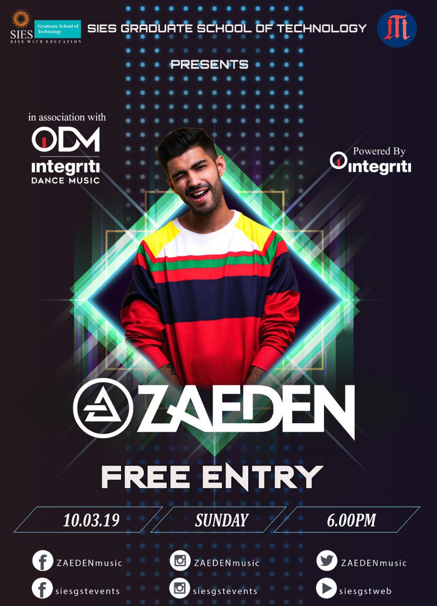 ZAEDEN powered by Integriti  and in association with IDM

Known for his amazing remixes and having performed at Tomorrowland festival, he surely is a crowd favourite. 

#siesgstevents
#tml2k19
#fantAsiaTML
#myasianrhapsody
#zaeden
#IDM
#intigriti