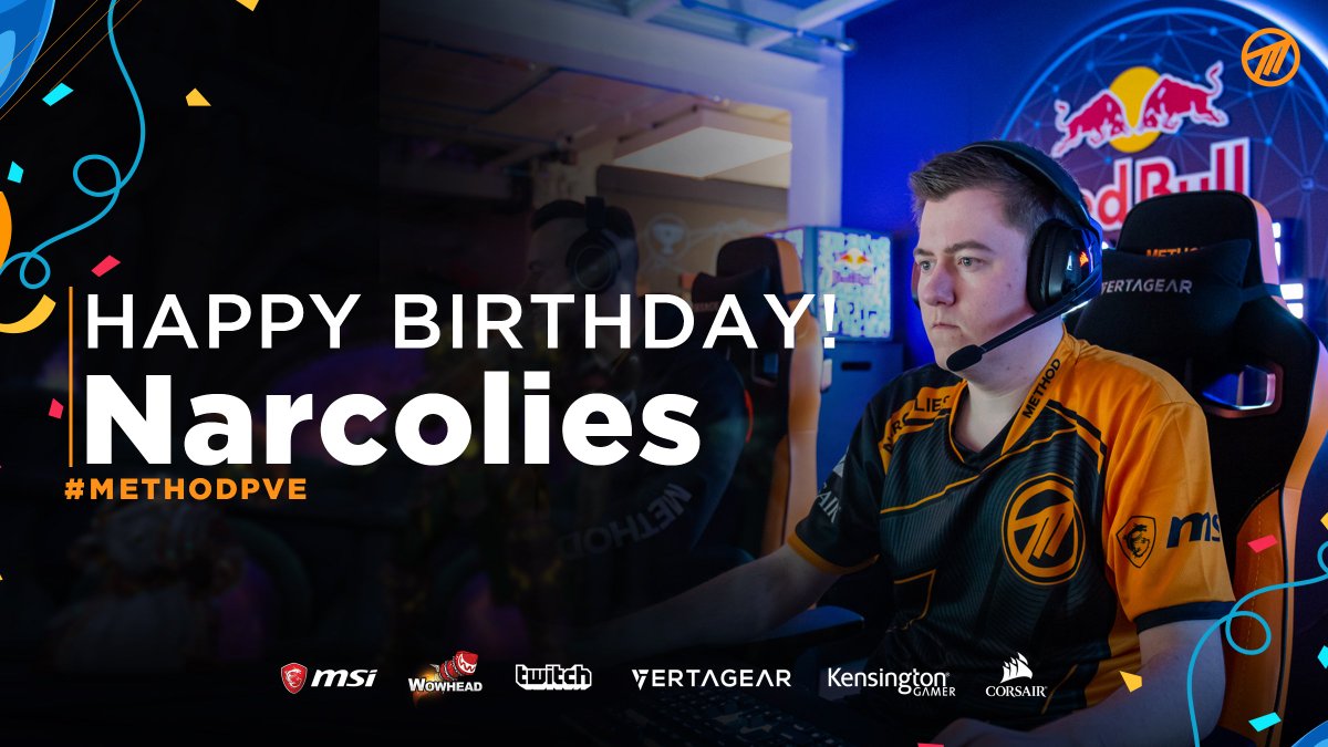 Method's tweet photo. Wishing a very Happy Birthday to @Narcoliez of #MethodPVE ! ๐๐๐ https://t.co/hwjirP4g7h