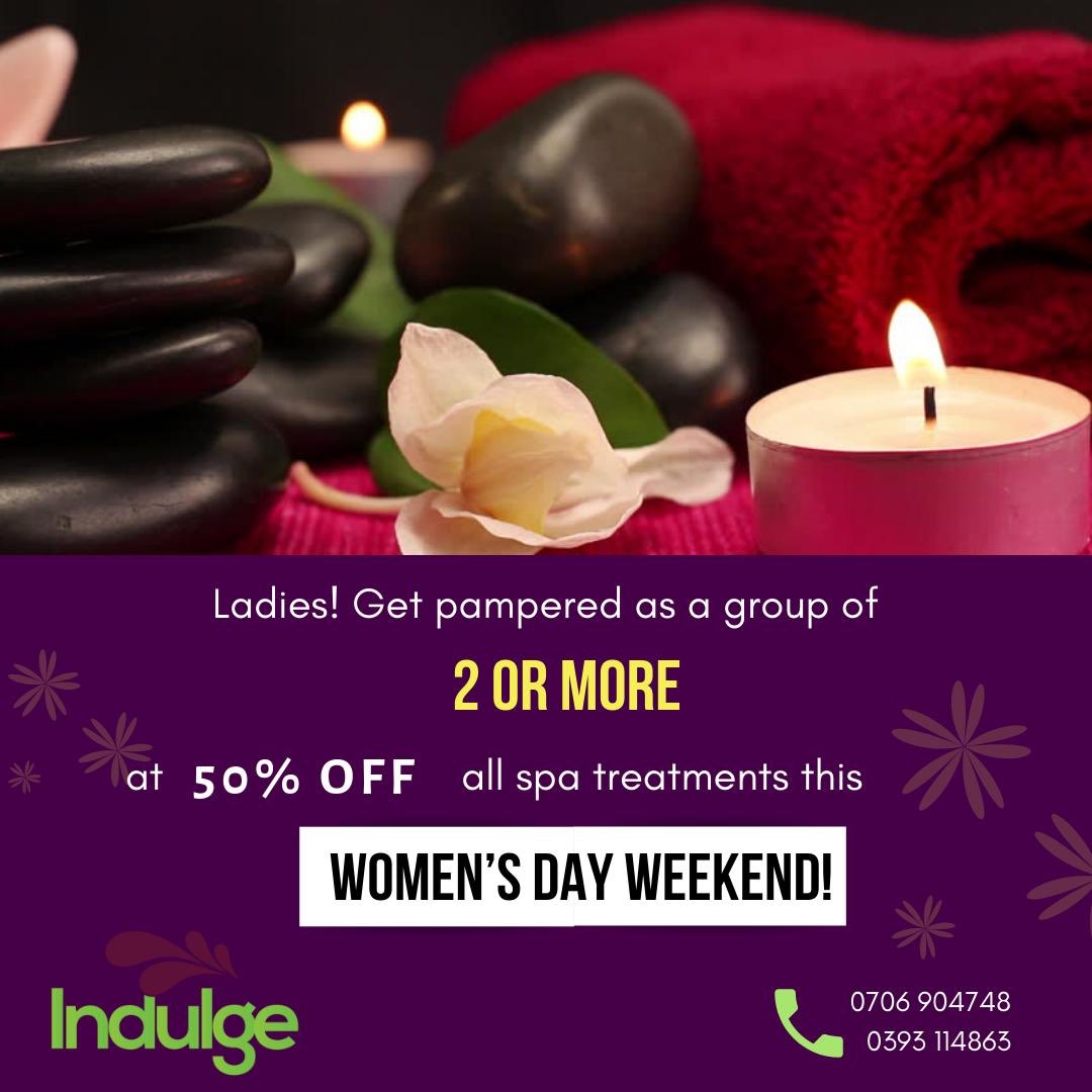 Ladies! Enjoy an unbeatable discount (50%)  this Women’s Day at Indulge Beauty & Maternity Spa. #AARRewards #Getpampered