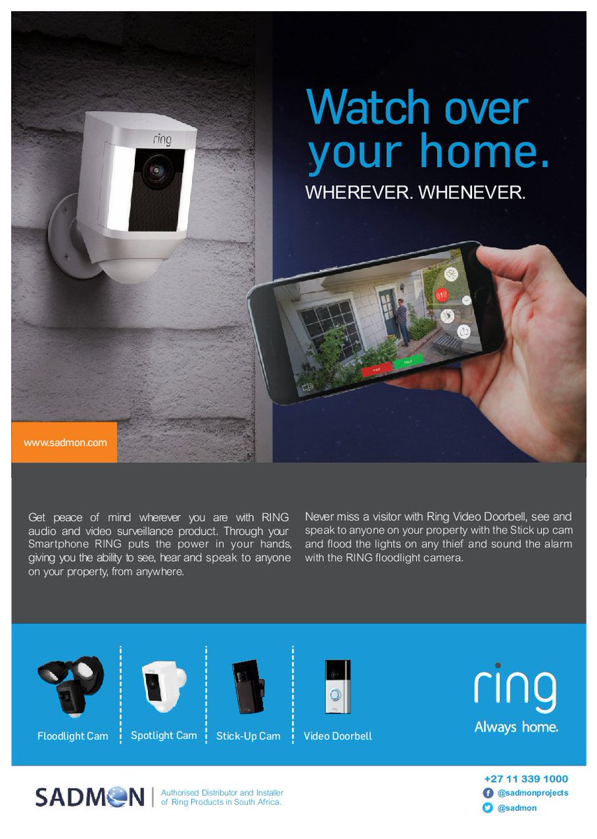 sadmonprojects's tweet photo. #RingHome. Have you recently had house break in, and you are looking for security solution that is affordable and less complex to install. Do not despair. Call us today on 011 339 1000. https://t.co/VzEsVCx1Ai