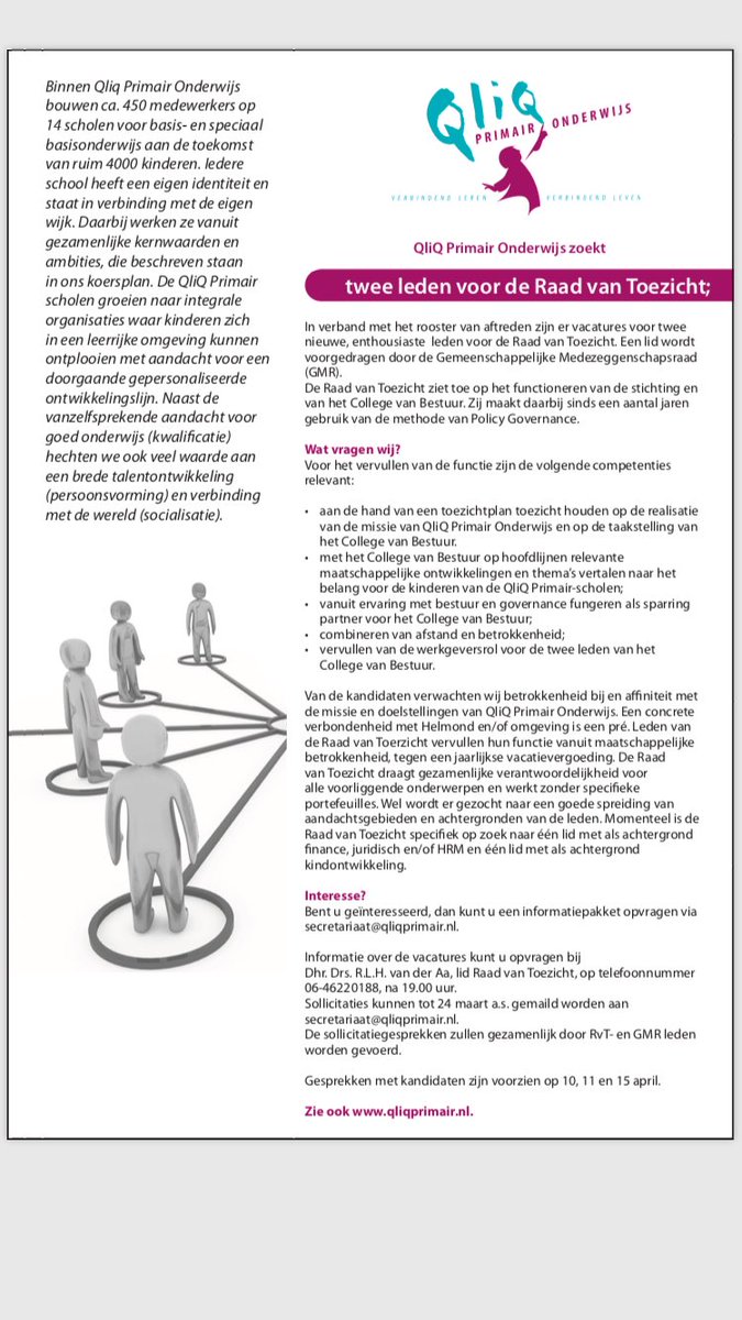 VACATURES RAAD VAN TOEZICHT