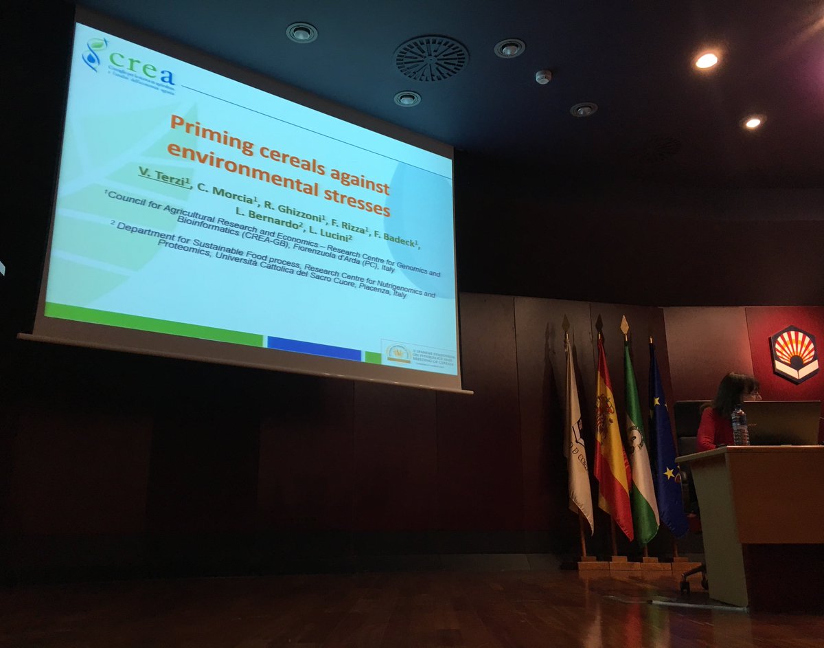 Invited keynote talk: “Priming cereals against environmental stresses” by Valeria Terzi from <a href="/CreaItalia/">CREA Italia</a>. #SEFIMEC2019