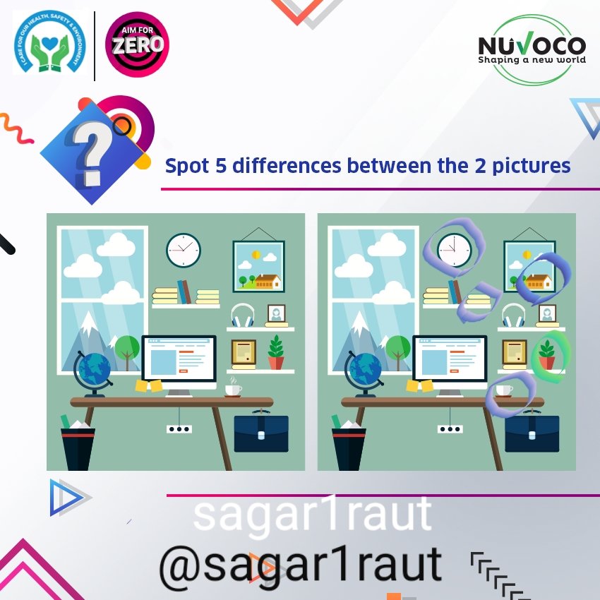 Sagar1raut's tweet photo. @NuvocoVistas A14) Spotted 5 difference💥
#NuvocoHSEQuiz
#Nuvoco #Question14
Join🙂
@acidkidrock📩
@witty_vishal📩
@mysterioussu📩
@Gauri_AM📩
@prachimana📩
@prashpatel_📩
@Linachick09📩
@VHetal📩
@Aaravsingh28📩
@Rain_Man25📩
@kendhe_pratik
@misssmita3📩
@missnakhro17📩
@pavangaulkar14📩 https://t.co/YV6d0Lkven