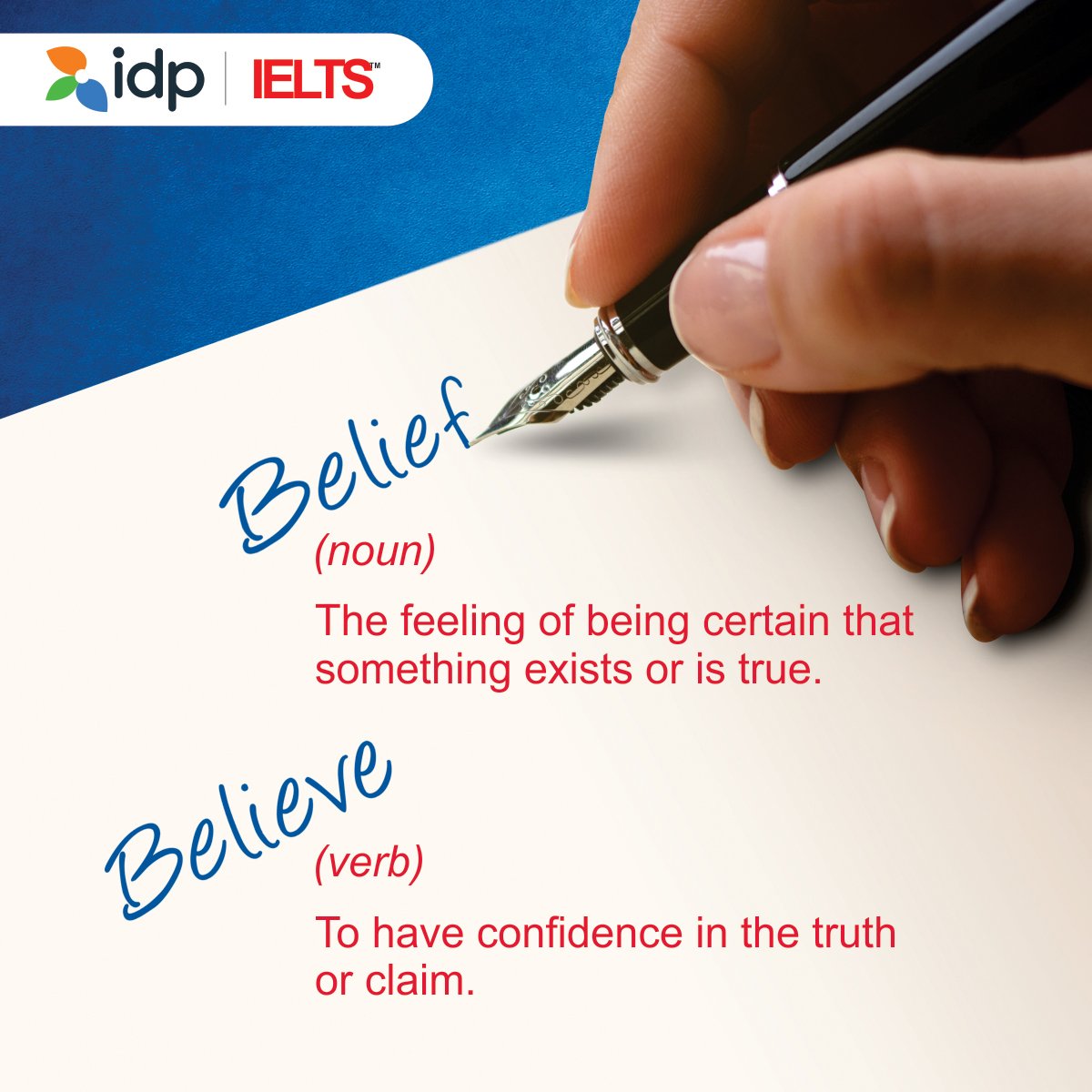 ieltsidpindia's tweet photo. What do you think is correct – "Would you have belief on us or believe us?"
Confused? Here's the exact difference between the two so that you never go wrong again!
#IELTSWithIDP #TakeIELTS #IELTS https://t.co/eeKeprhdbG