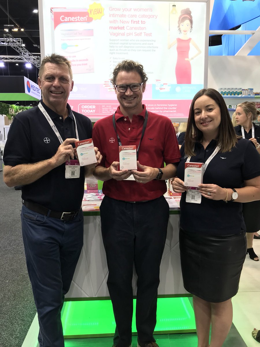 #APP2019 #WomensHealth Mark Sargent: Consumer Health General Manager, Paul Williams: our Pharmacy National Account Manager and Nicole Gomes: our Canesten Brand Manager would love to tell you about #CanestenTestKit #clickandcollect Stop by our stand. #BayeratAPP @APPConfAus