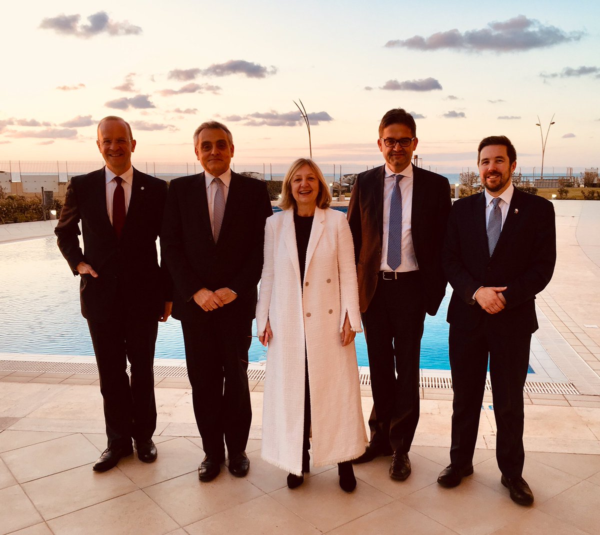 Together with my 🇫🇷🇮🇹&amp;🇬🇧 colleagues we bade farewell to 🇩🇪Major General Josef Blotz, Senior Military Advisor to SRSG <a href="/GhassanSalame/">Ghassan Salame</a>. Thanks and appreciation for strengthening <a href="/UNSMILibya/">UNSMIL</a>’s role in coordinating multilateral security support &amp; all the best for your next assignment!