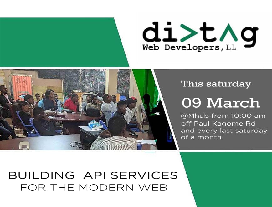 mHubMW's tweet photo. Are you interested in exploring a world in web development? Join us for the monthly @DivtagWeb meeting (every last Saturday) as we discuss:

1.What APIs are
2. How to put them to use
3. Which tools developers recommend
4. Standard ways of accessing APIs
#Webdeveloper #Divtag https://t.co/Gfw7jQprKU